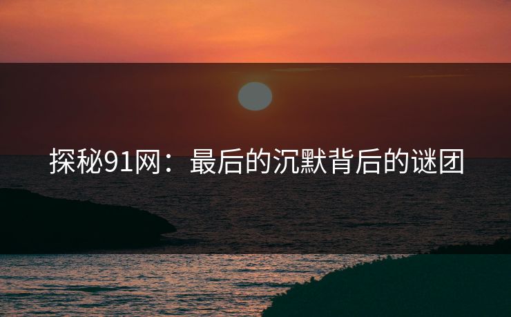 探秘91网：最后的沉默背后的谜团